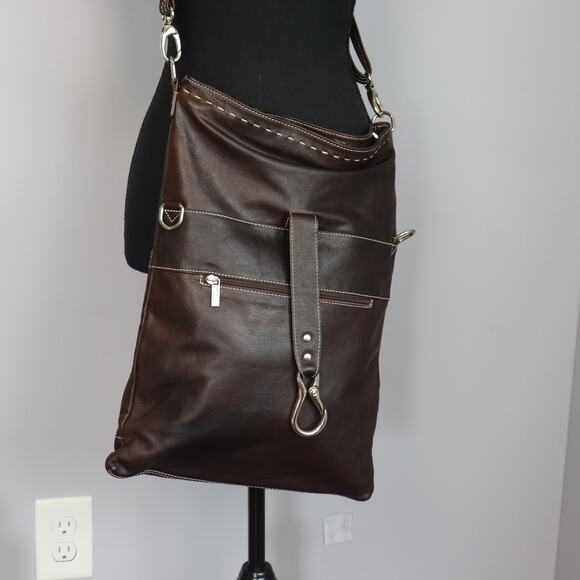 Cuoieria Fiorentina Designer Handbag/Purse Handcrafted Italy (Dark Brown) - Picture 8 of 11